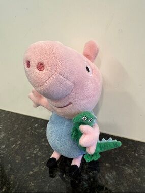 TY Beanie Baby 7” GEORGE Peppa Pig Plush Animal Stuffed Toy with Dinosaur 2016